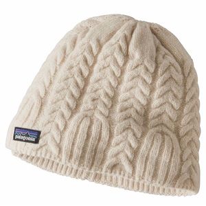 White Patagonia Cable Beanie